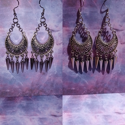 Quintet spiked chandelier earrings