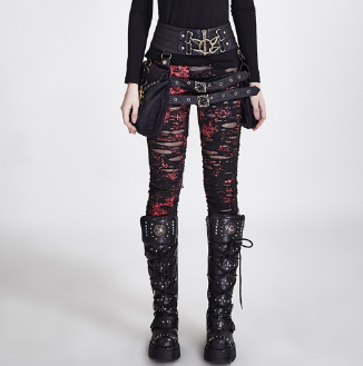 HOT SALE BROKEN MESH GOTHIC PANTS/LEGGINGS FOR WOMEN