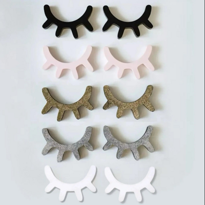 Wood decal eyelashes 3d wall sticker diy decoration one pair, free shipping