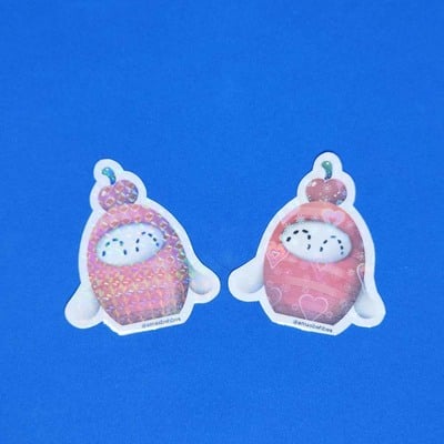 Cherry top behbe sticker (grid holo)