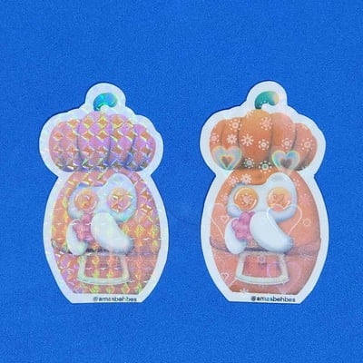 Pumpkin behbes sticker (grid holo)