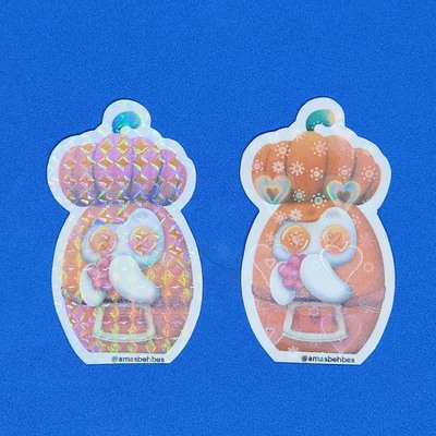 Pumpkin Behbes sticker (grid holo)
