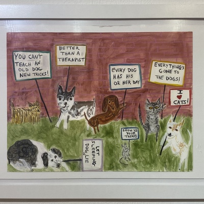 "dog day" original painting by vivienne strauss 