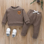 Baby Toddler Boys Embroidered Teddy Bear Cotton Long Sleeve Sweatshirt and Joggers FREE SHIPPING-1