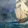 Prints of Sailing ship painting before the wind-2