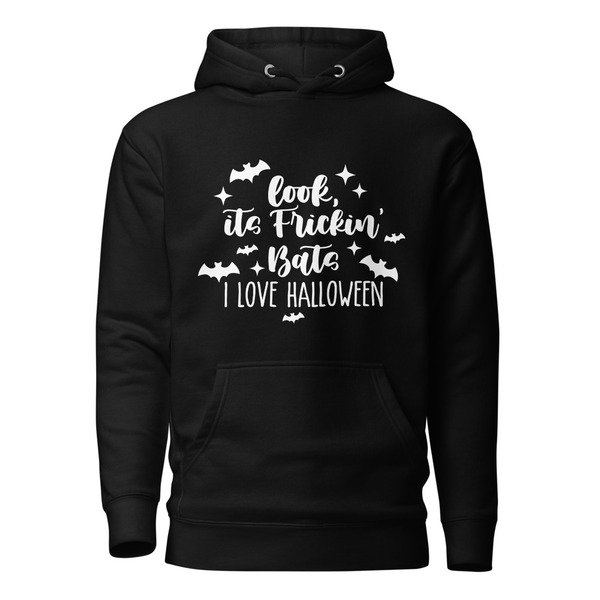 It's Frickin Bats! I love Halloween - Unisex Hoodie, White