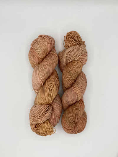 Caramel Fawn Hand Dyed Fingering Weight Sock Yarn