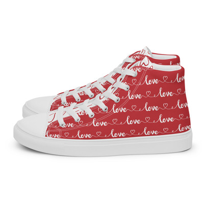 Sweet valentines i love you womens high top canvas shoes - Thumbnail 5