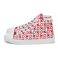 Hugs Kisses Love Womens high top canvas shoes - Thumbnail 1