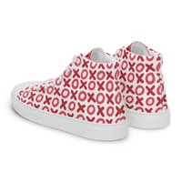 Hugs Kisses Love Womens high top canvas shoes - Thumbnail 2