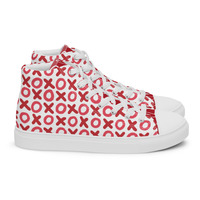 Hugs Kisses Love Womens high top canvas shoes - Thumbnail 4