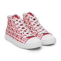 Hugs Kisses Love Womens high top canvas shoes - Thumbnail 6