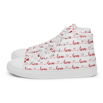 Loves womens high top canvas shoes