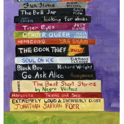 🔴sold "read banned books #3" signed giclee print by vivienne strauss -framed-