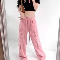Stunning Hippie Loose Outfit Embellished String Belt Oversize Cargo Pockets Pants Streetwear Party Egirl Ootdstyle Amazing  - Thumbnail 7