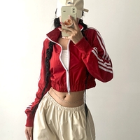 Stunning Punk Hippie Stripe Lines Embellished Zipper Short Jacket  - Thumbnail 5