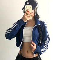 Stunning Punk Hippie Stripe Lines Embellished Zipper Short Jacket  - Thumbnail 9