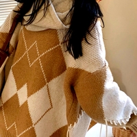 Stunning Vintage Hooded Irregular Tissale Patchwork Sweater Flattering Grunge Hoodie Jacket Y2K 90s Streetwear Party Stylegirl Amazing - Thumbnail 8