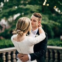 New Chic A-line Modest Wedding Dresses With Half Sleeves Buttons Back Lace Appliques Tulle Short Train Country Western Bridal Gowns,1705 - Thumbnail 1