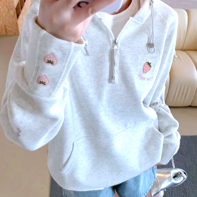 Strawberry half zip hoodie