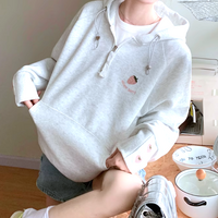 STRAWBERRY HALF ZIP HOODIE - Thumbnail 2