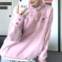 STRAWBERRY HALF ZIP HOODIE - Thumbnail 6