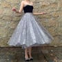 White Sequin Midi Tulle Skirt Women White Sparkly Tulle Midi Skirts Holiday Custom Plus Size Sequin Skirt-2