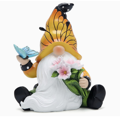 Butterfly Spring Gnome Decor Figurine 