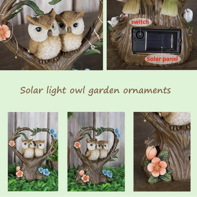 Solar garden  owl statue