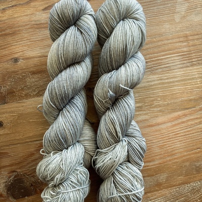 Platinum hand dyed fingering weight sock yarn