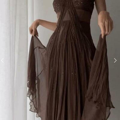 A line brown lace prom dress,graduation dresses - Thumbnail 3