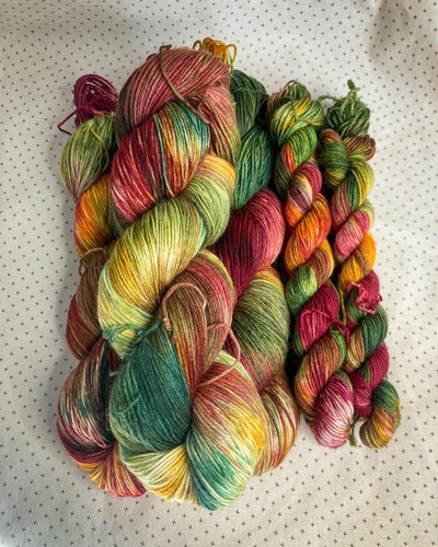Yule Tidings Hand Dyed Fingering Weight Sock Yarn