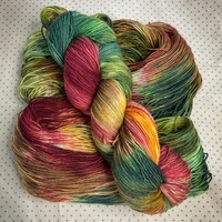 Yule Tidings Hand Dyed Fingering Weight Sock Yarn - Thumbnail 1
