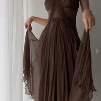 A Line Brown Lace Prom Dress,Graduation Dresses - Thumbnail 1