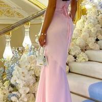 Elegant A Line Pink Stain Prom Dresses For Women  - Thumbnail 2