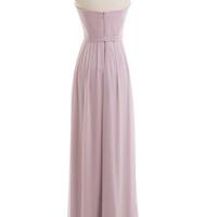 Dusty Purple Long Chiffon Bridesmaid Dresses - Thumbnail 2