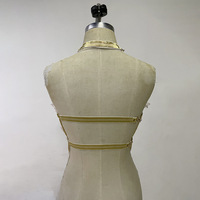 Embroidery Butterfly Body Harness and Choker Set with Metal Chain - Thumbnail 4