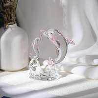 2 Pcs Sea Glass  Dolphin Figurines  - Thumbnail 1