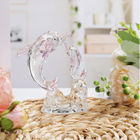 2 Pcs Sea Glass  Dolphin Figurines  - Thumbnail 2