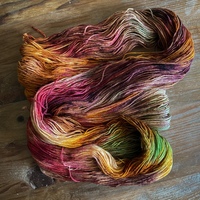 Caramel Apple Hand Dyed Fingering Weight Sock Yarn - Thumbnail 2