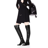  Female side zipper over knee flat bottom winter high boots casual knight boots 2 colors - Thumbnail 3