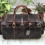 24 inch Hunter Brown Genuine Leather Weekend Bag, Leather Duffle Mens, Traveller Bag, Carry on Air Travel, Valentine Gift, Halloween Party-3