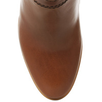 Women's large size brown thick heel over-the-knee boots - Thumbnail 5