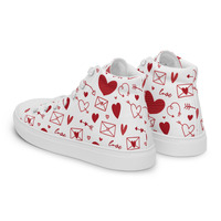 Valentine Day Womens high top canvas shoes - Thumbnail 2