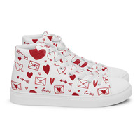 Valentine Day Womens high top canvas shoes - Thumbnail 4