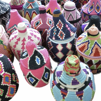 20 x berber baskets wholesale handwoven vintage moroccan berber wool lidded basket
