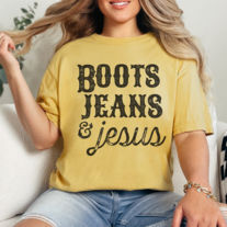 Boots, Jeans, & Jesus Western Graphic Tee or Sweatshirt