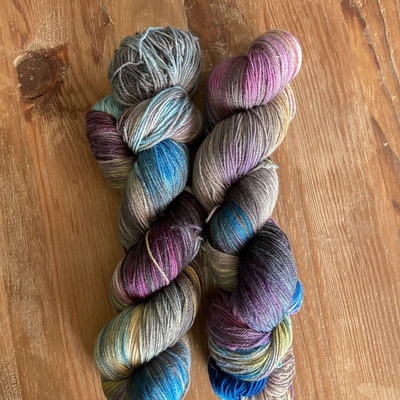 Gentlebeard our fiber means death hand dyed fingering weight sock yarn