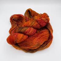Burnt Leaves Hand Dyed Fingering Weight Sock Yarn - Thumbnail 1