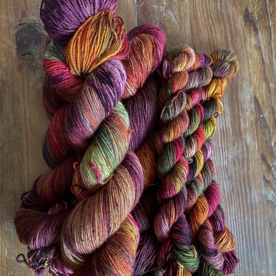 Early november hand dyed fingering weight sock yarn